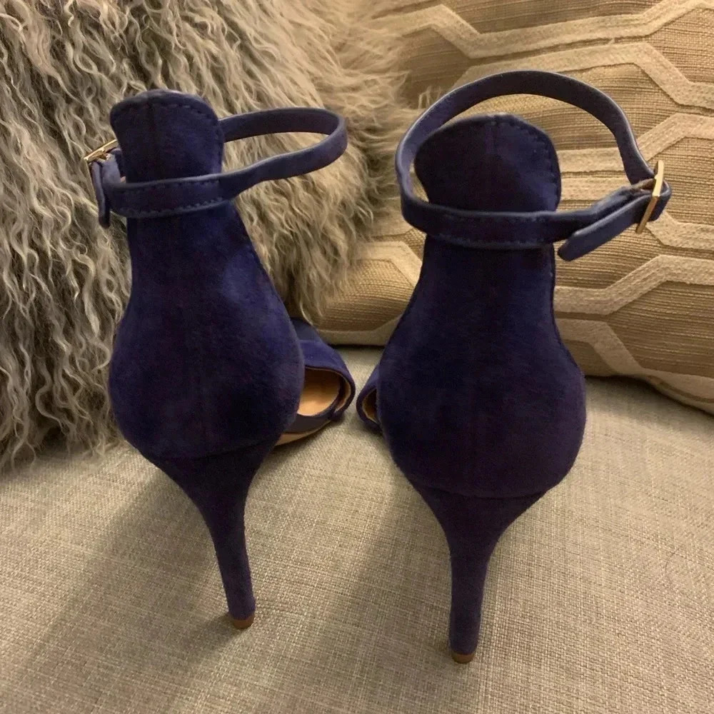JOIE EUC Cobalt Suede Jaclyn Sandals High Heels Cobalt Blue - Picture 7 of 8